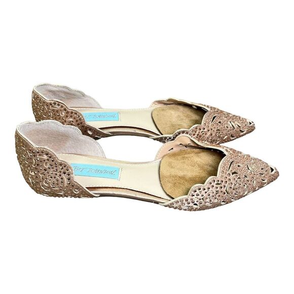 Betsey Johnson Shoes - BETSEY JOHNSON Lucy Pink Rhinestones Cutout Pointed Slip On Flats Shoes Size 5